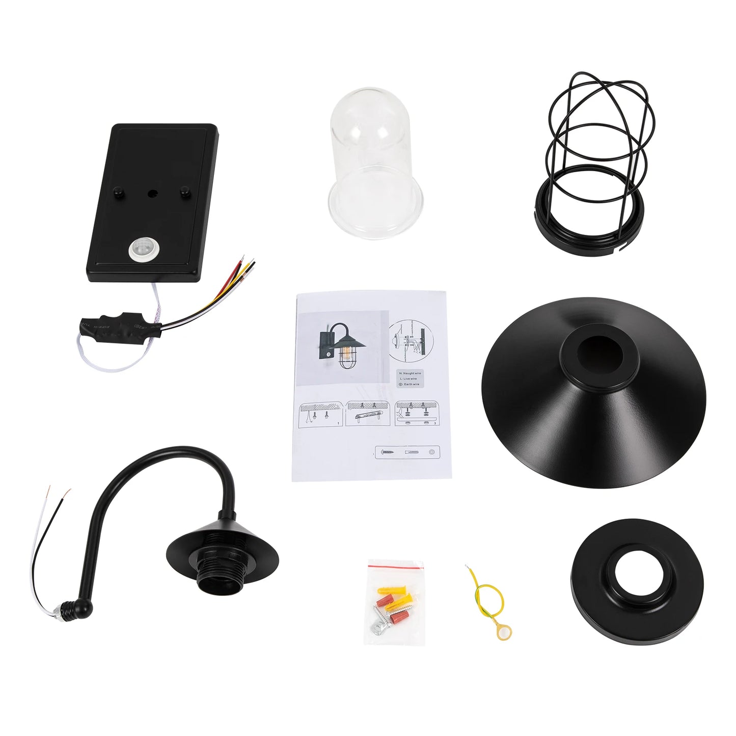 Bymaocar Retro Wall Lamp Motion Sensor Sconce E26 Mount