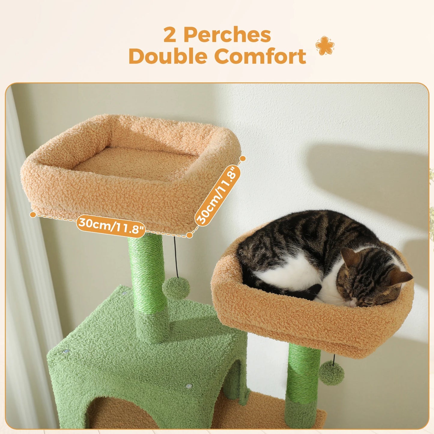 PEQULTI Multi Level Cat Tree Tower With Scratching Posts Hammock