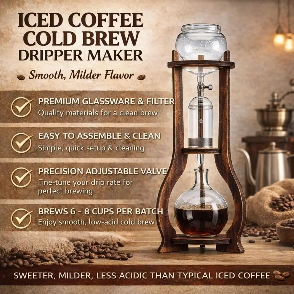 Iced Coffee Cold Brew Drip Tower Coffee Maker With Valve