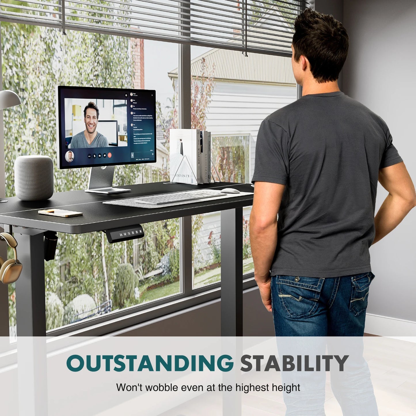 JHK Ergonomic Electric Standing Desk Height Adjustable Computer Workstation