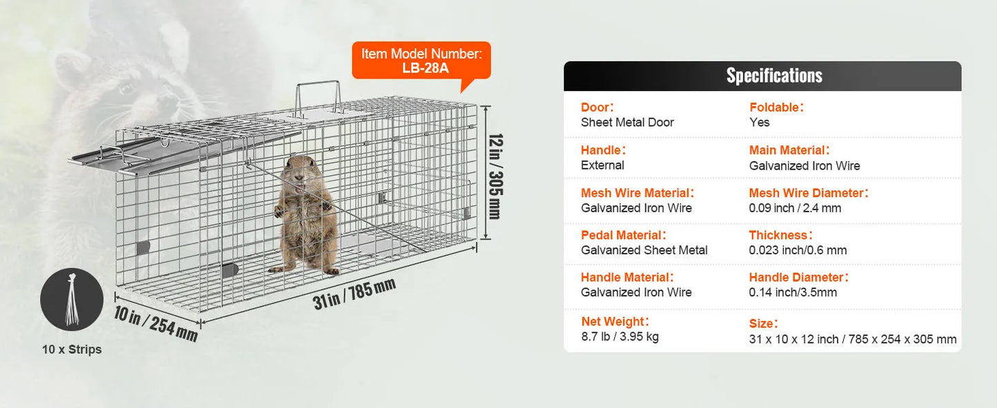 SucceBuy Humane Live Animal Cage Trap For Rodents And Cats