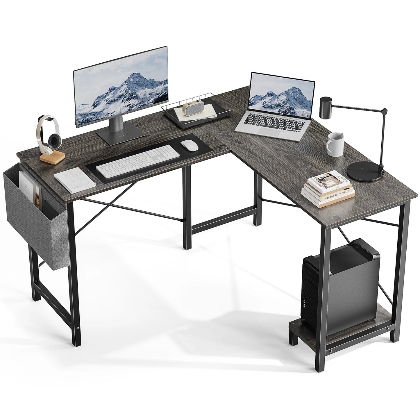 JHK Gaming Corner L Shaped Computer Desk With Storage