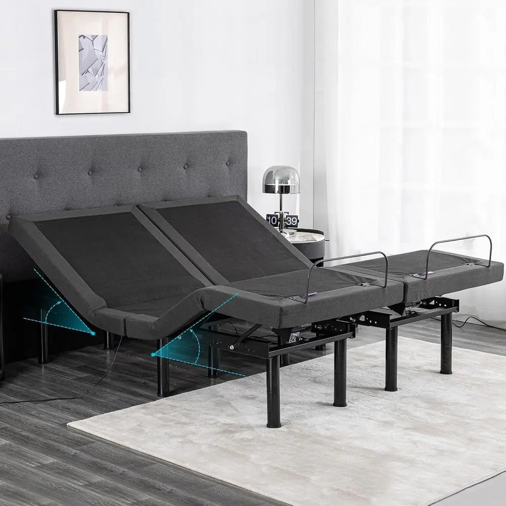 Gel Memory Foam Mattress On Adjustable Bed Base With Wireless Remote