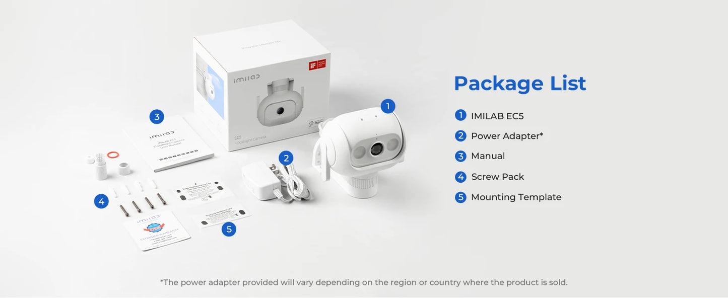 IMILAB EC5 Floodlight Camera 2K Outdoor Security Surveillance Night Vision