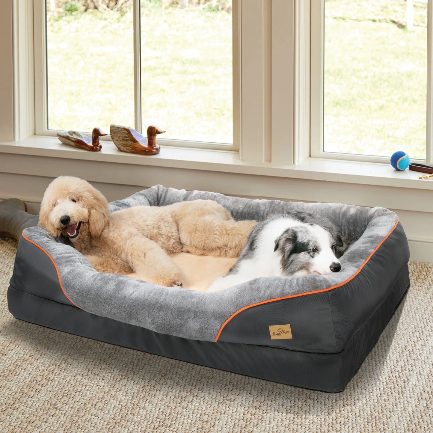 BINGOPAW Anti Allergy Waterproof Dog Bed With Removable Washable Cover