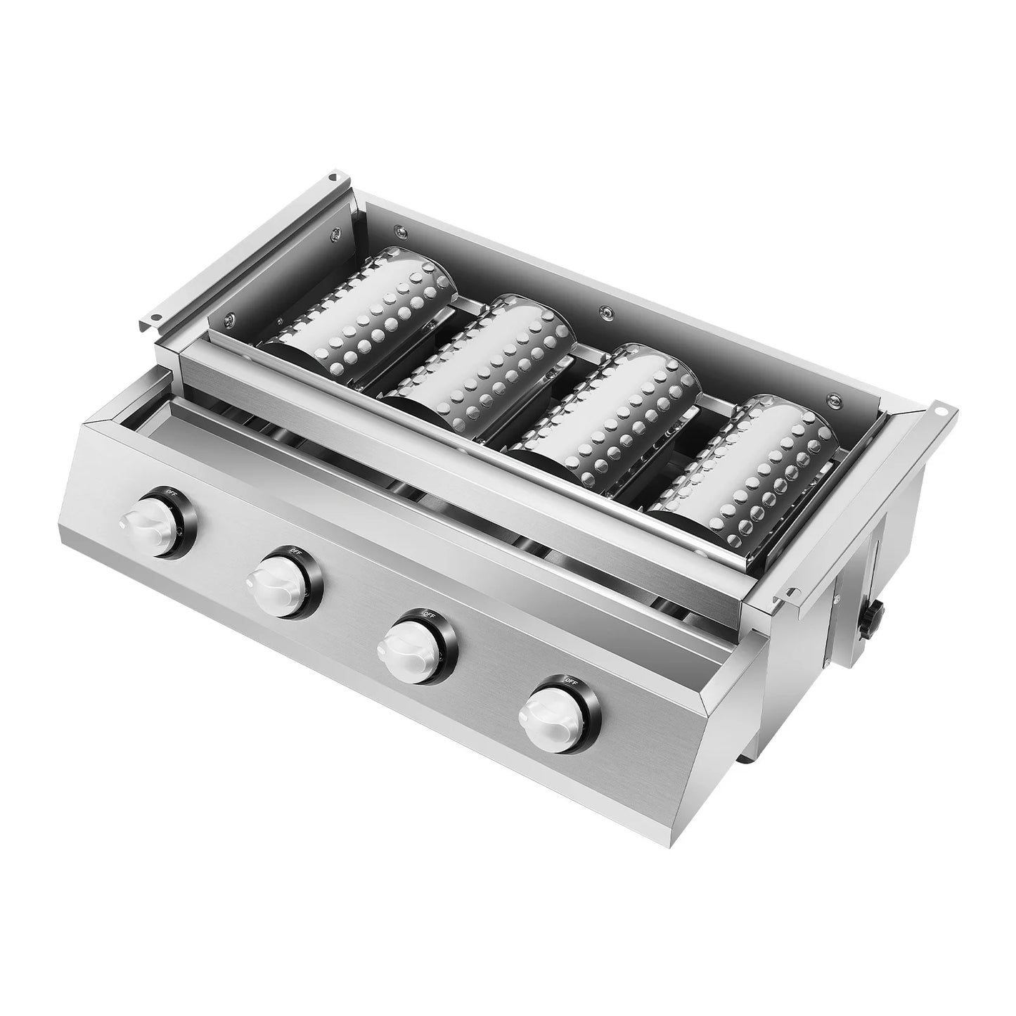 Portable Four Burner Propane Grill Smokeless Removable Outdoor Barbecue