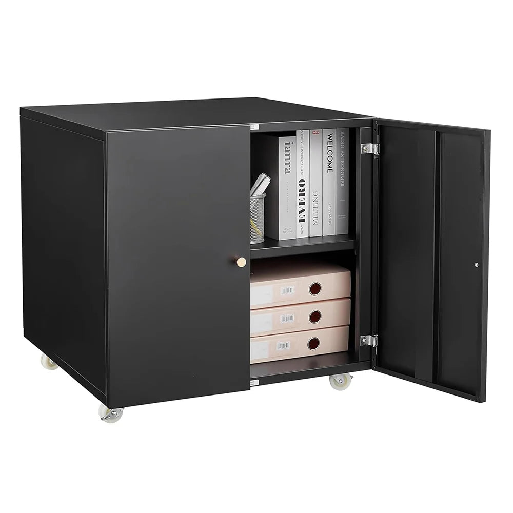 HiMISS Metal Printer Stand With File Storage and Wheels
