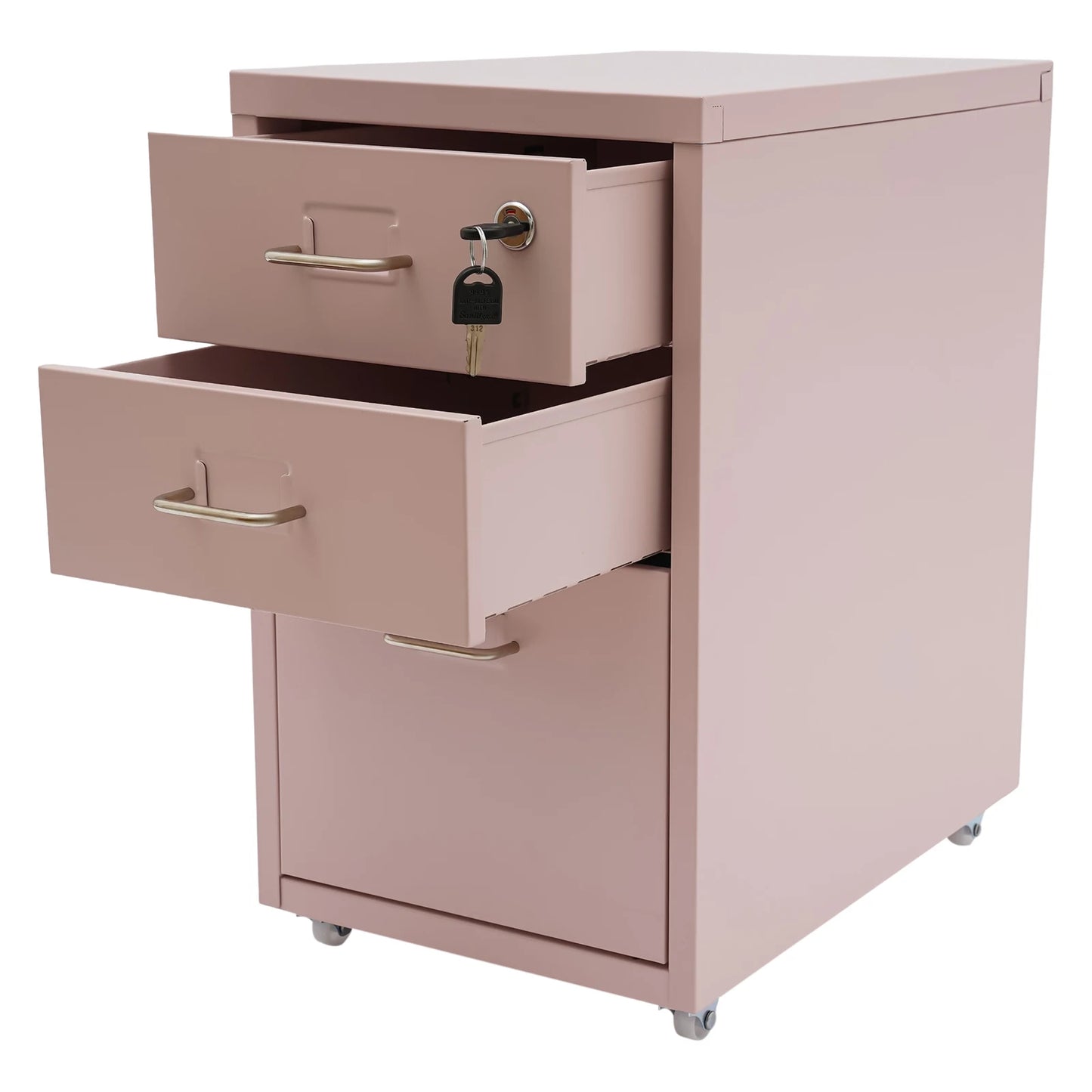 Bymaocar 3 Tier Vertical File Cabinet With Lock On Casters