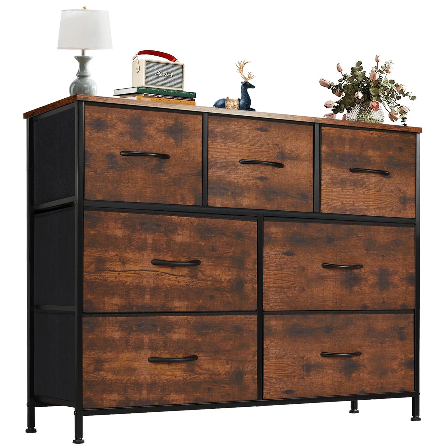 JHK Dresser With Seven Fabric Drawers Closet Organizer