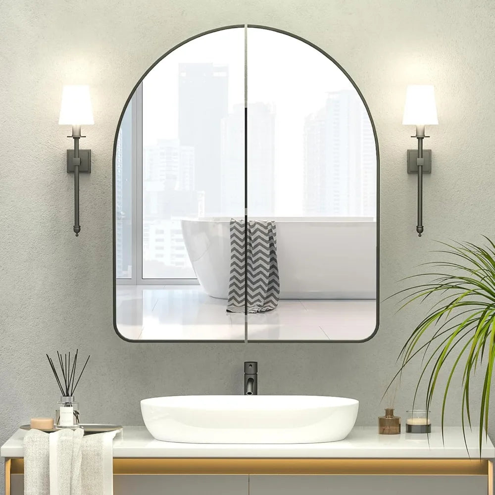 Arched Medicine Cabinet With Mirror For Bathroom Use