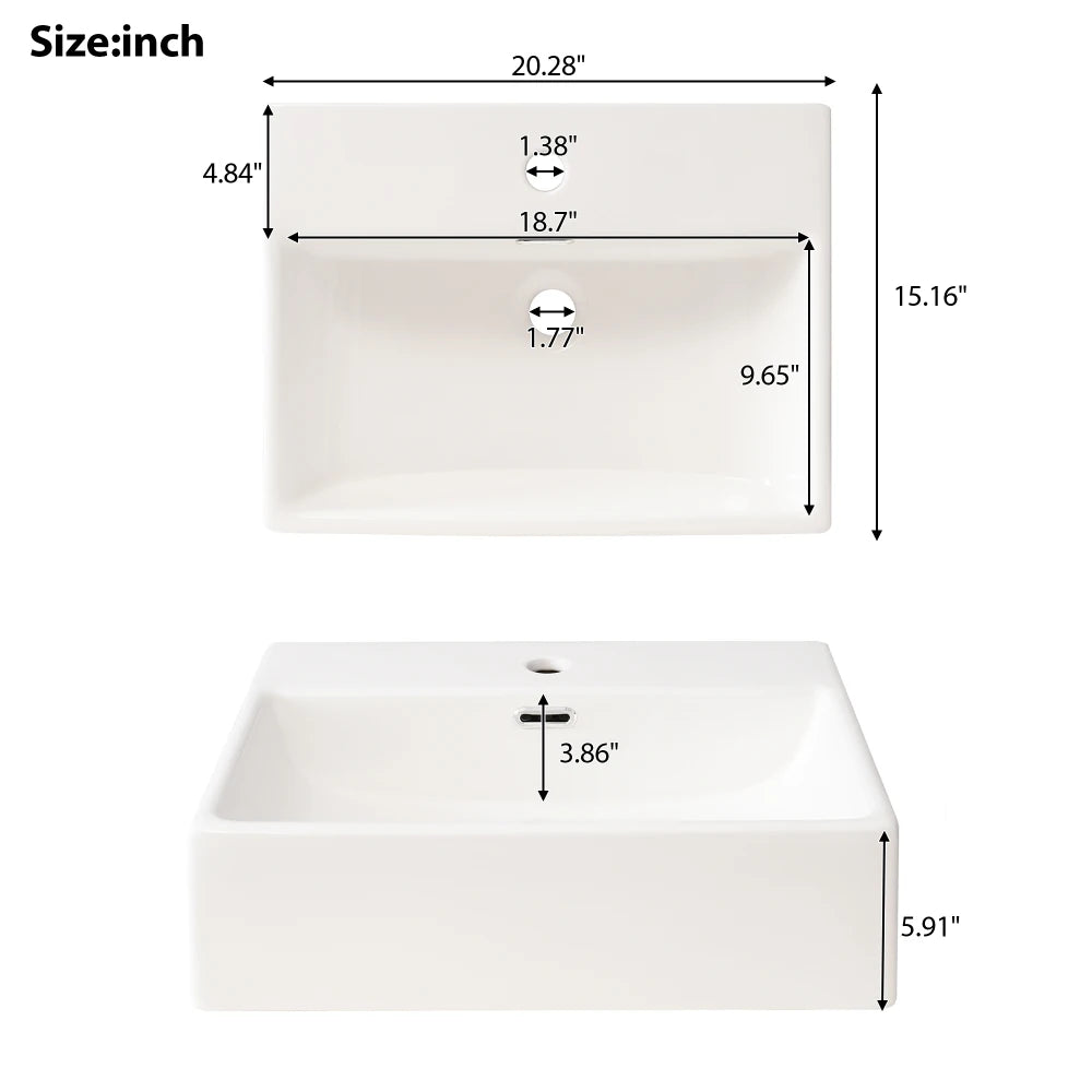 LWO Bathroom Vanity With Ceramic Sink And Ample Storage