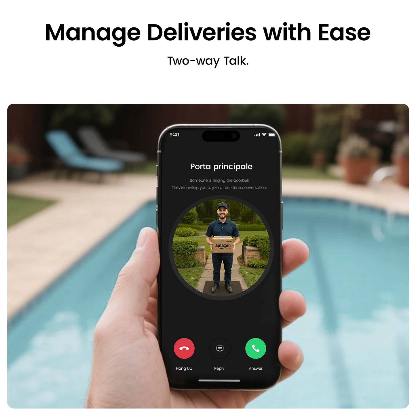 Dekco 3MP WiFi Doorbell Battery Intercom 2-Way Audio Alexa