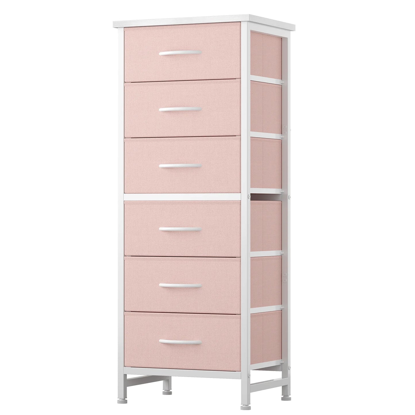 JHK Fabric Drawer Dresser With Metal Frame