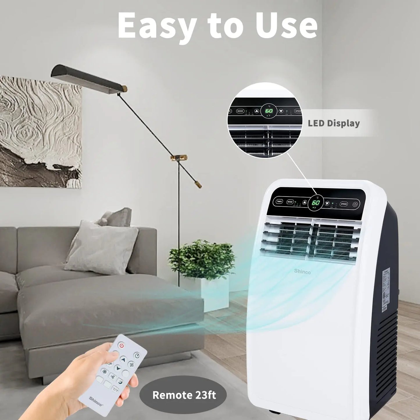 Shinco 8,000 BTU Portable Air Conditioner With Dehumidifier