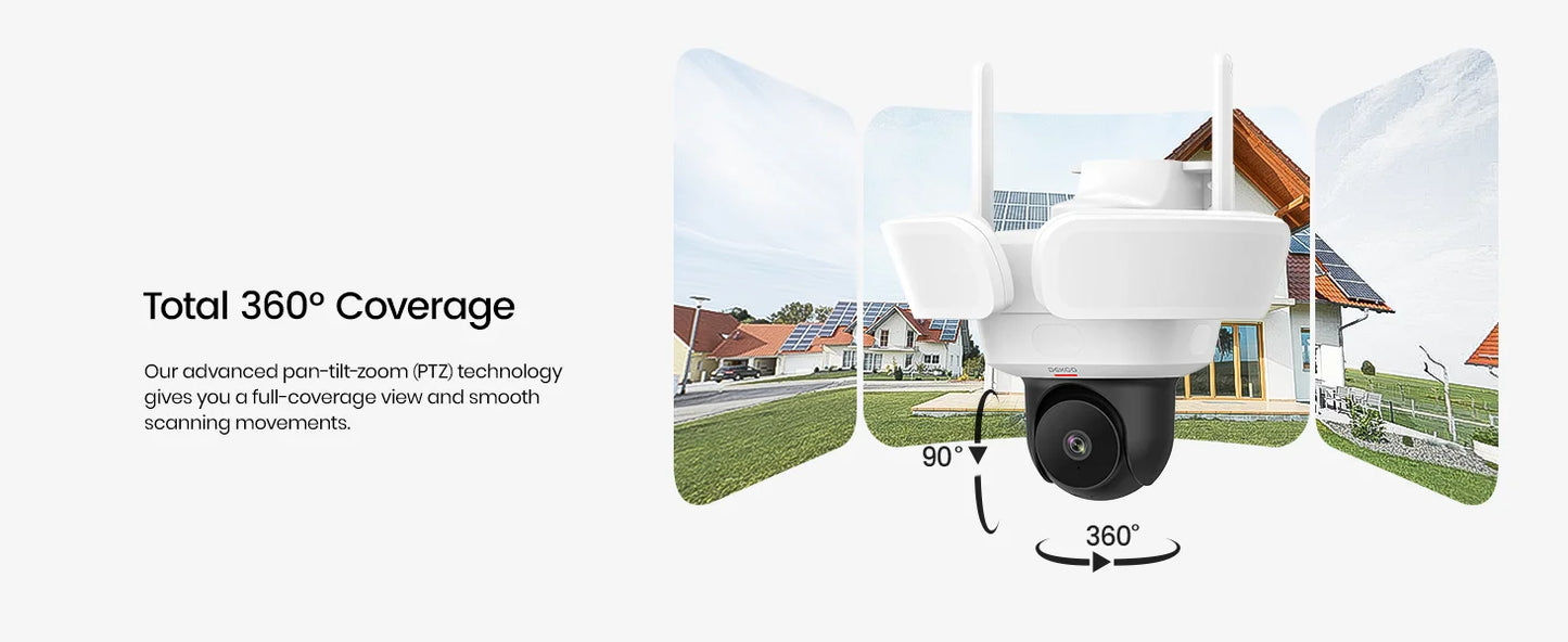 DEKCO 3K UHD WiFi Floodlight Camera With 360 Degree View