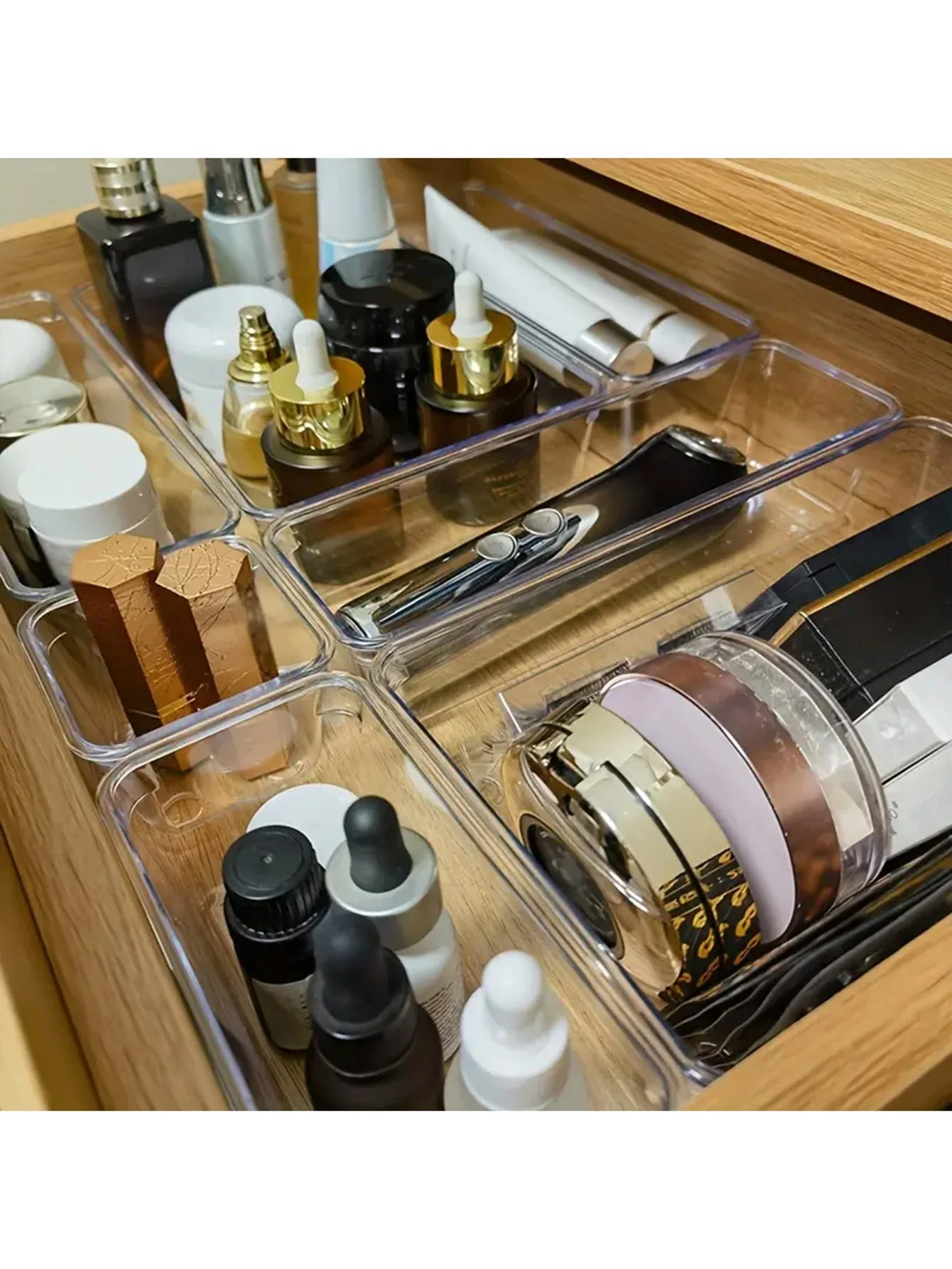 Transparent Plastic Drawer Storage Box Set 44 Piece Multi Functional Organizer