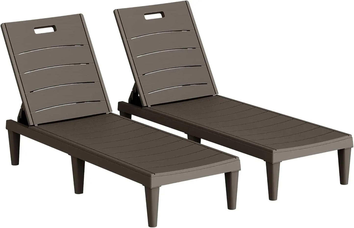 Patio Chaise Lounge Chairs 2 Pack Outdoor Reclining Backrest