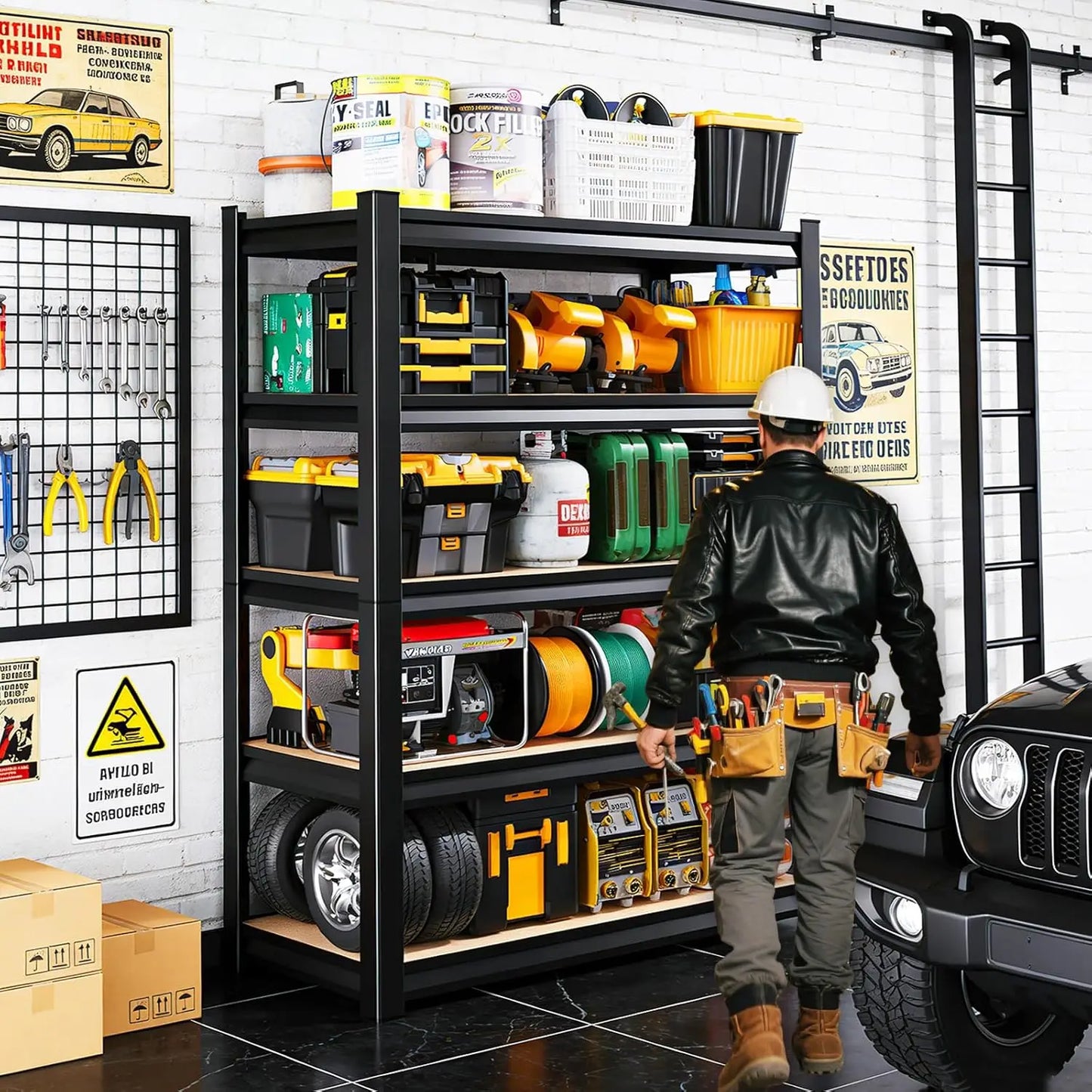 Heavy Duty 2000LBS Garage Shelving Unit Adjustable Metal Storage
