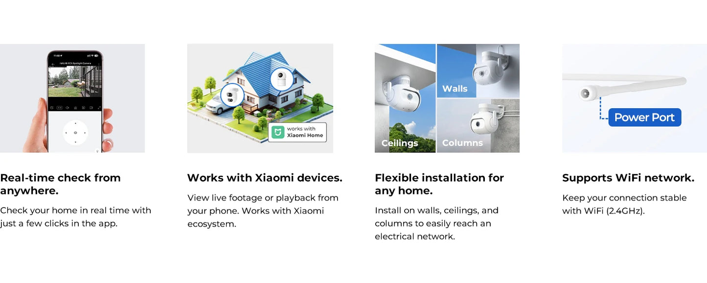 IMILAB EC5 Floodlight Camera 2K Outdoor Security Surveillance Night Vision