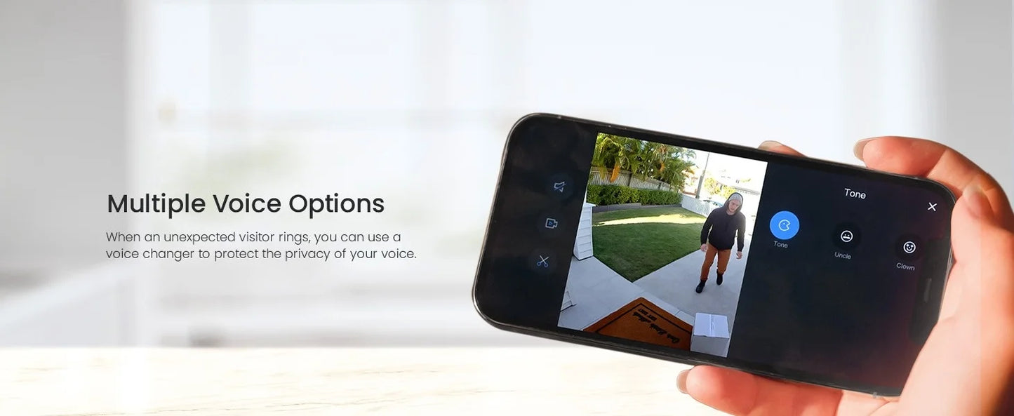 Dekco 3MP WiFi Doorbell Battery Intercom 2-Way Audio Alexa
