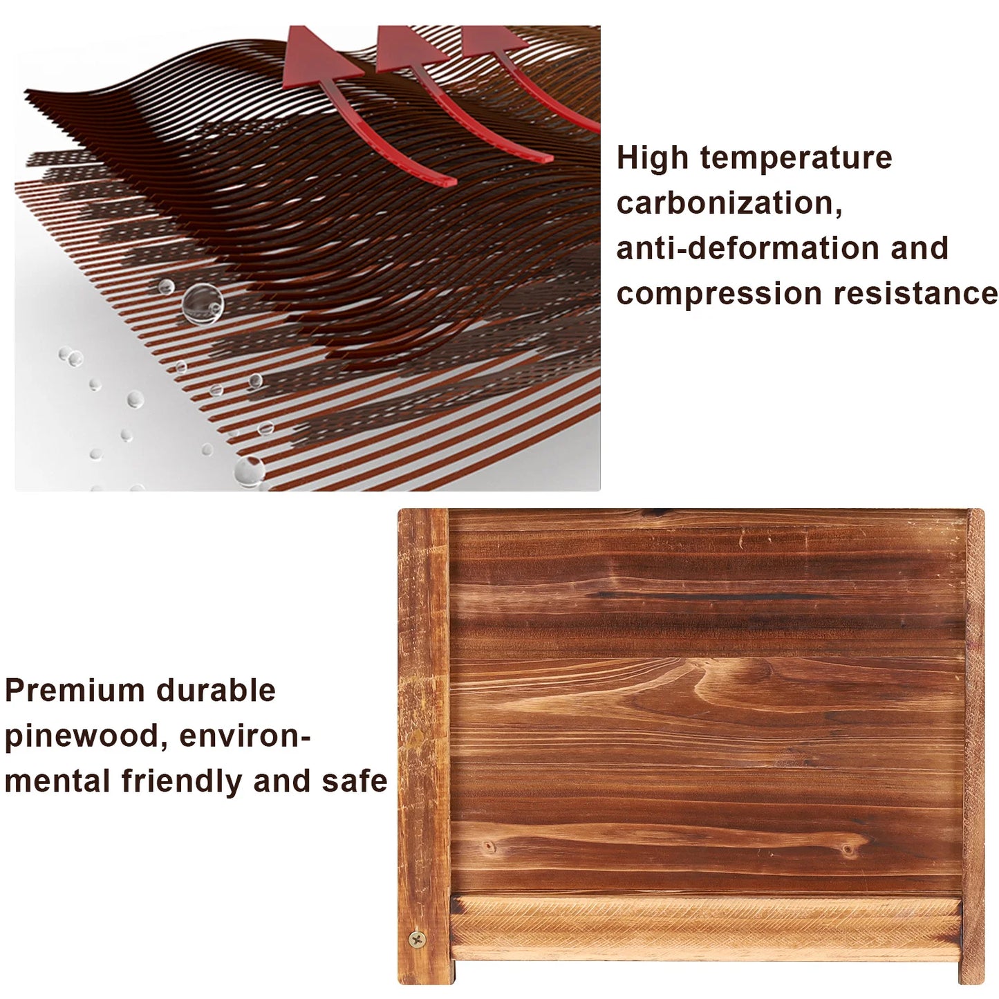 Wooden Raised Flower Bed Planter for Indoor and Outdoor Garden