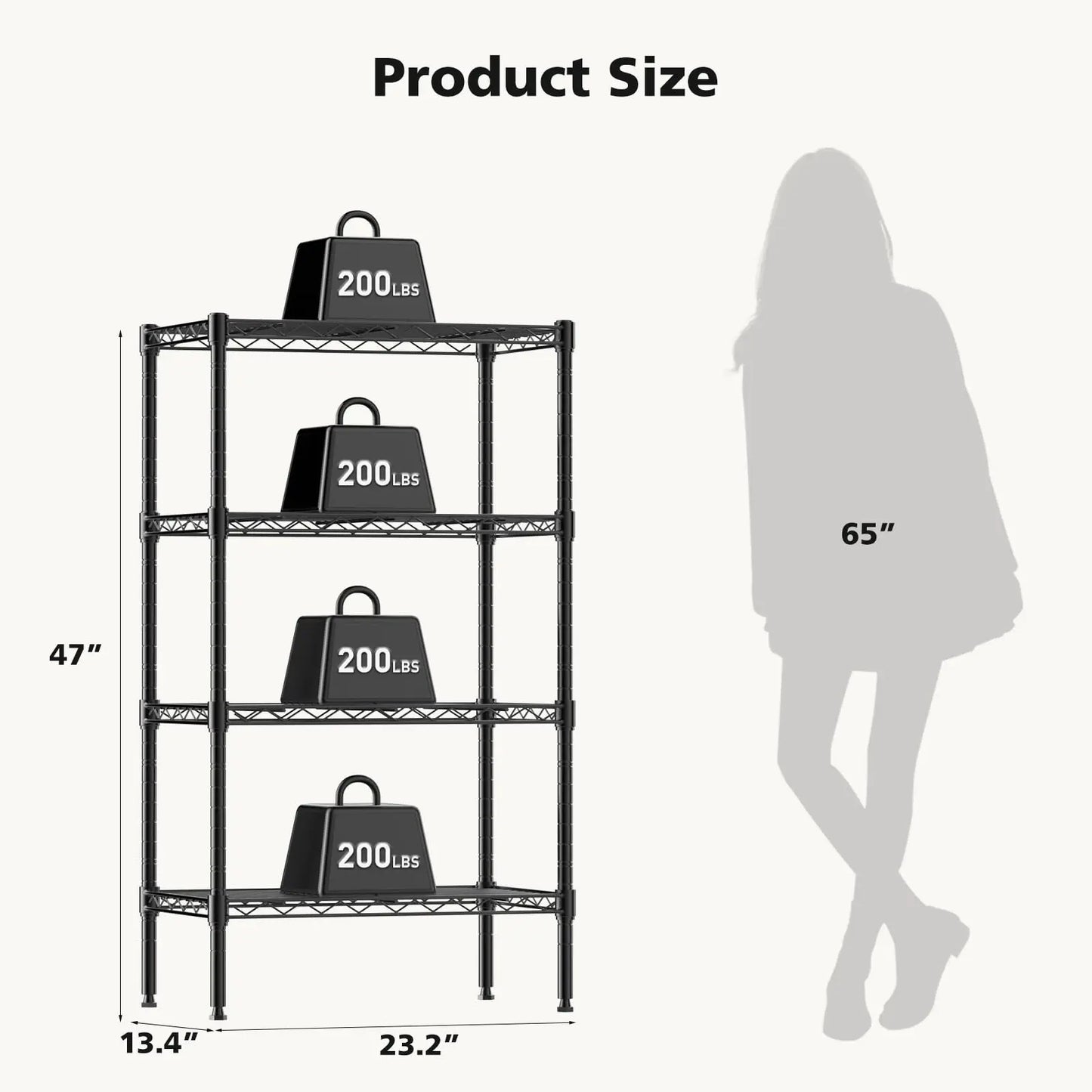 JHK Heavy Duty 3 Tier Metal Wire Storage Shelves Adjustable