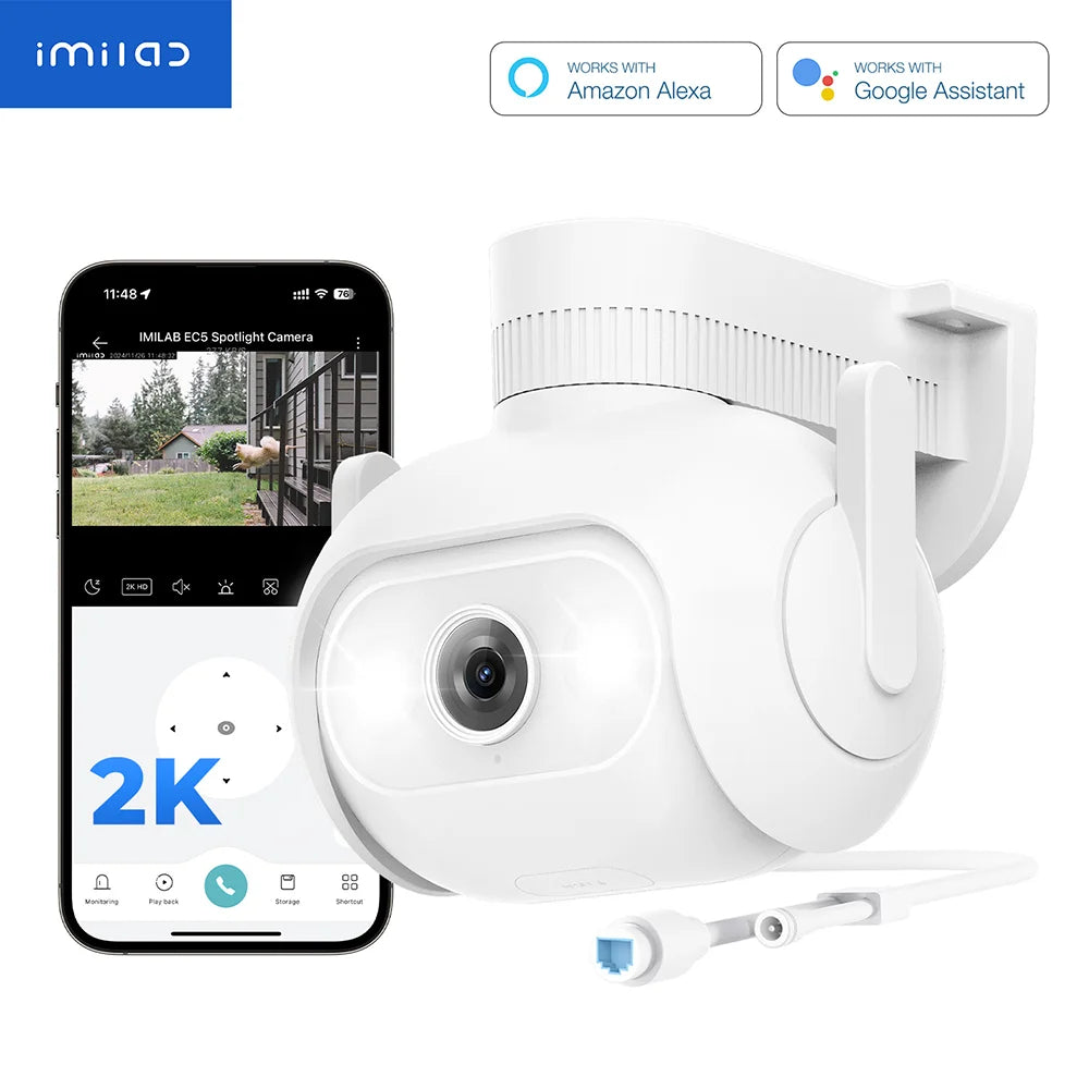 IMILAB EC5 Floodlight Camera 2K Outdoor Security Surveillance Night Vision