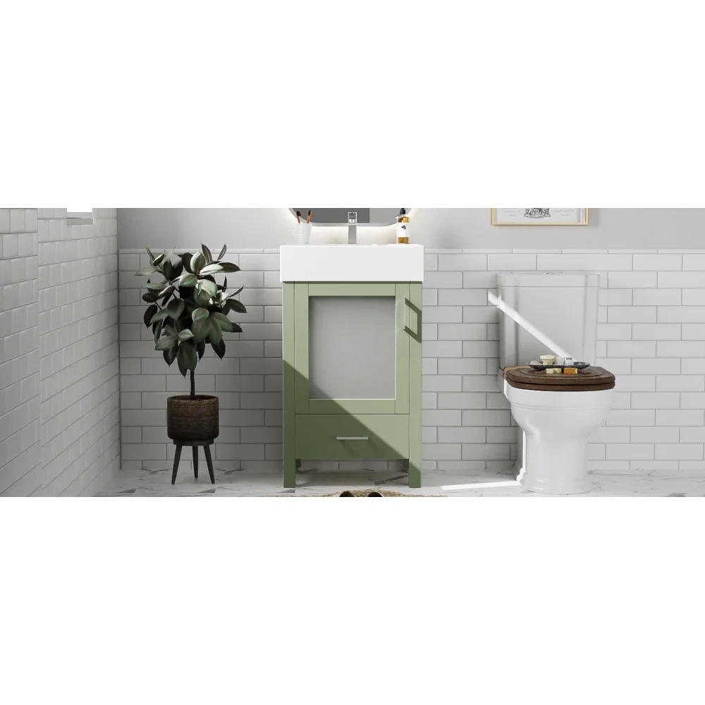 LWO Bathroom Vanity With Ceramic Sink And Ample Storage