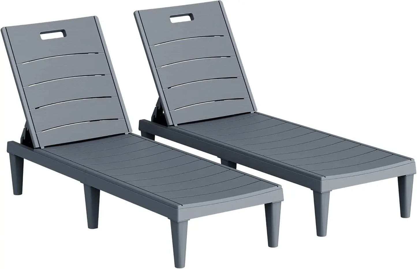 Patio Chaise Lounge Chairs 2 Pack Outdoor Reclining Backrest