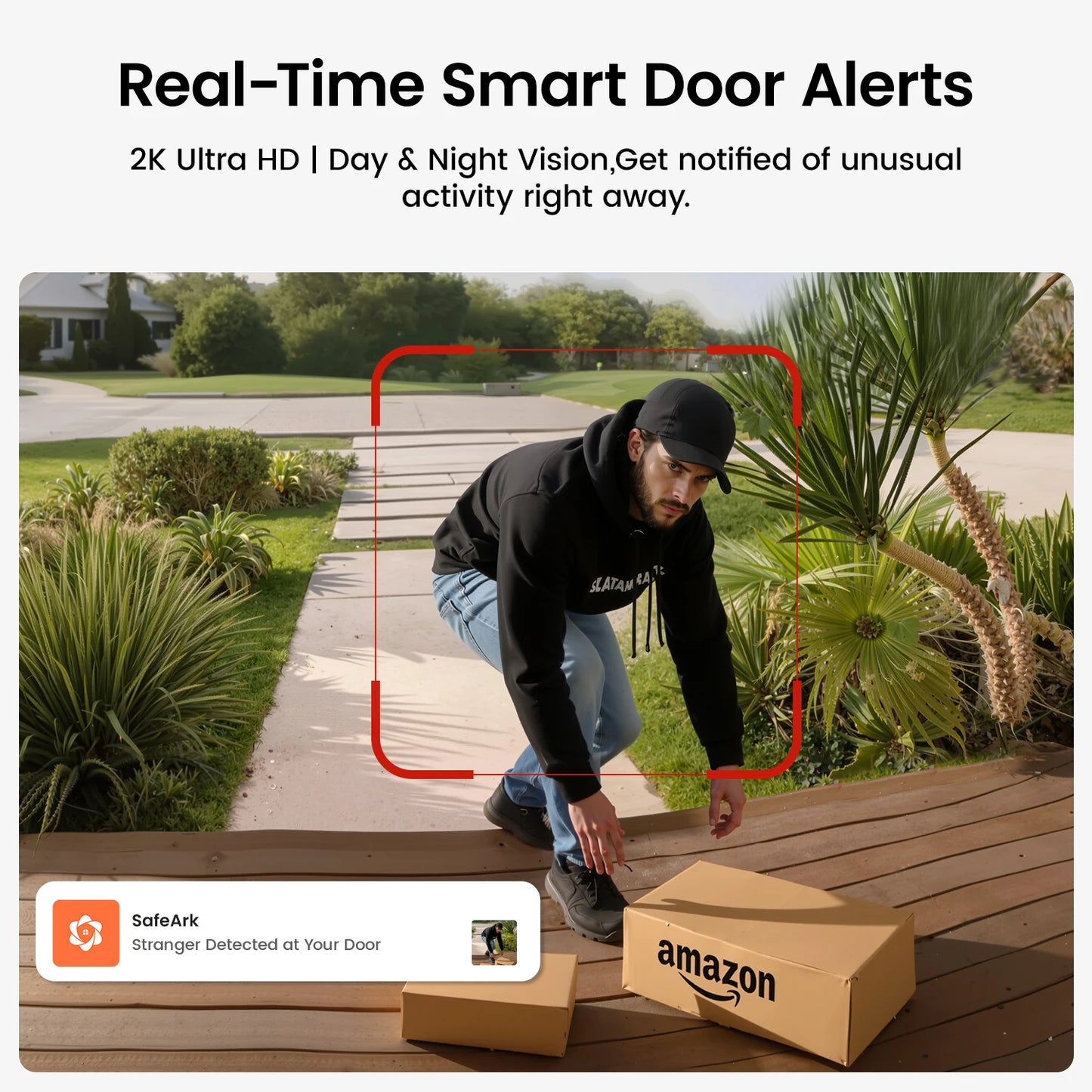 Dekco 3MP WiFi Doorbell Battery Intercom 2-Way Audio Alexa