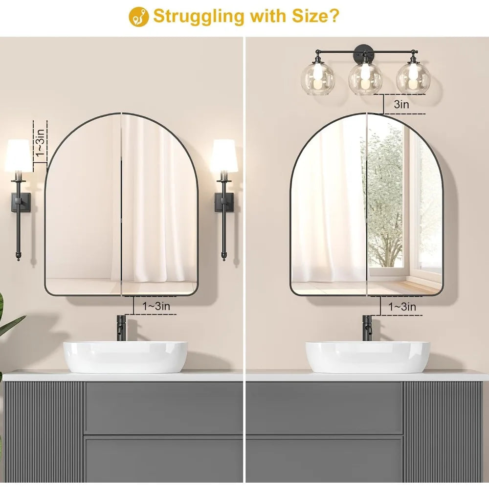 Arched Medicine Cabinet With Mirror For Bathroom Use