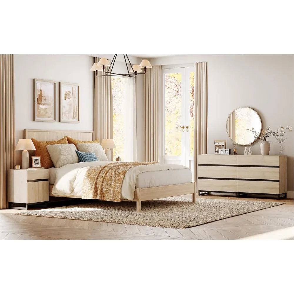 RBXC Dresser And Nightstand Set Modern Bedroom Furniture 3 Piece