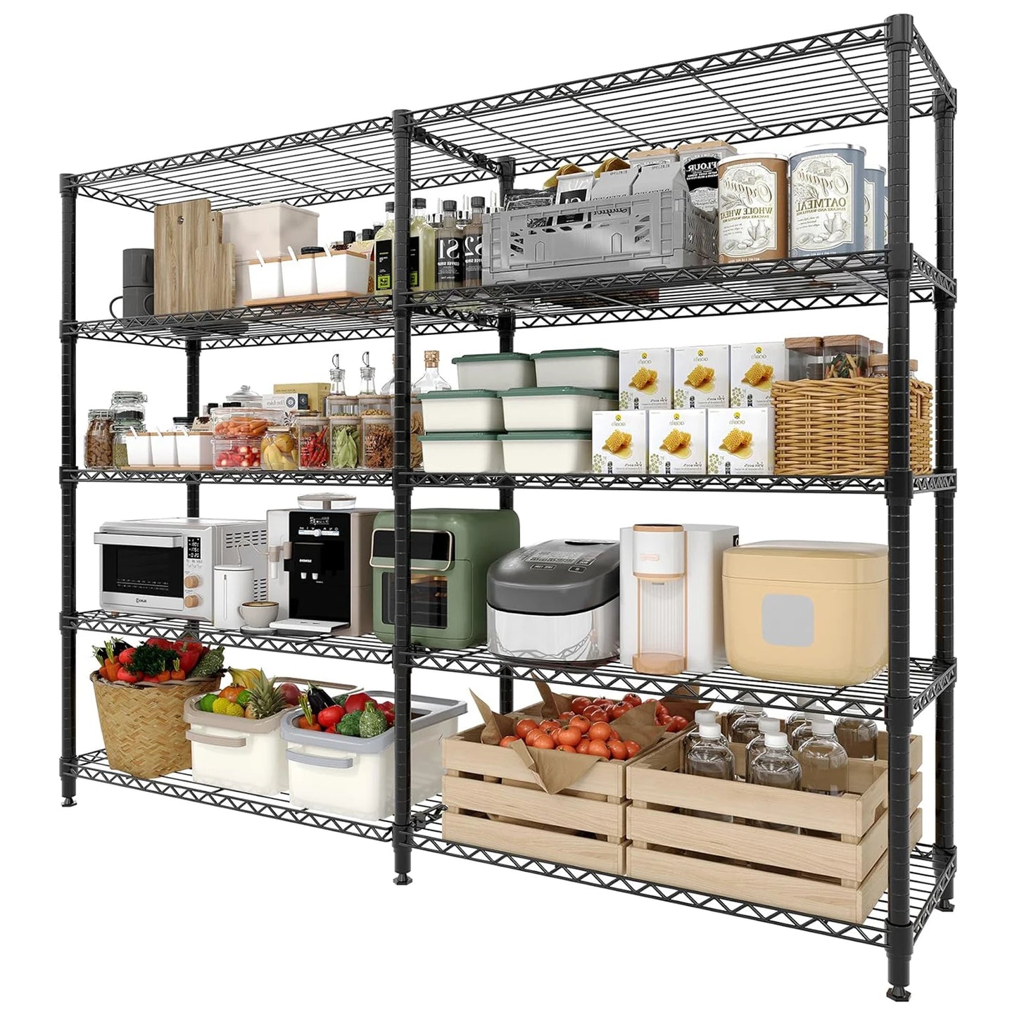 TWISTER.CK Heavy Duty 5-Tier Metal Shelving Unit For Kitchen