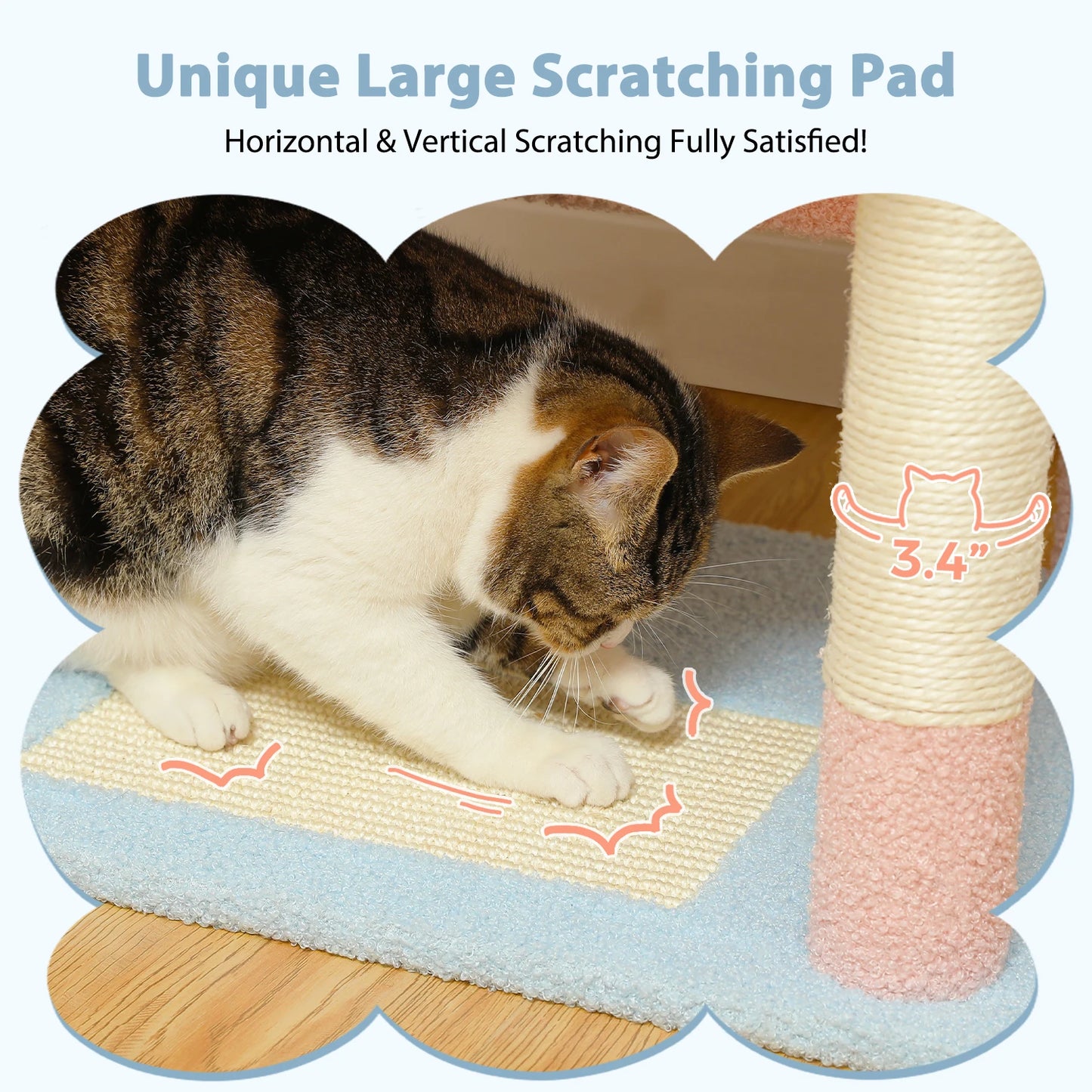 PEQULTI Multi Level Cat Tree Tower With Scratching Posts Hammock