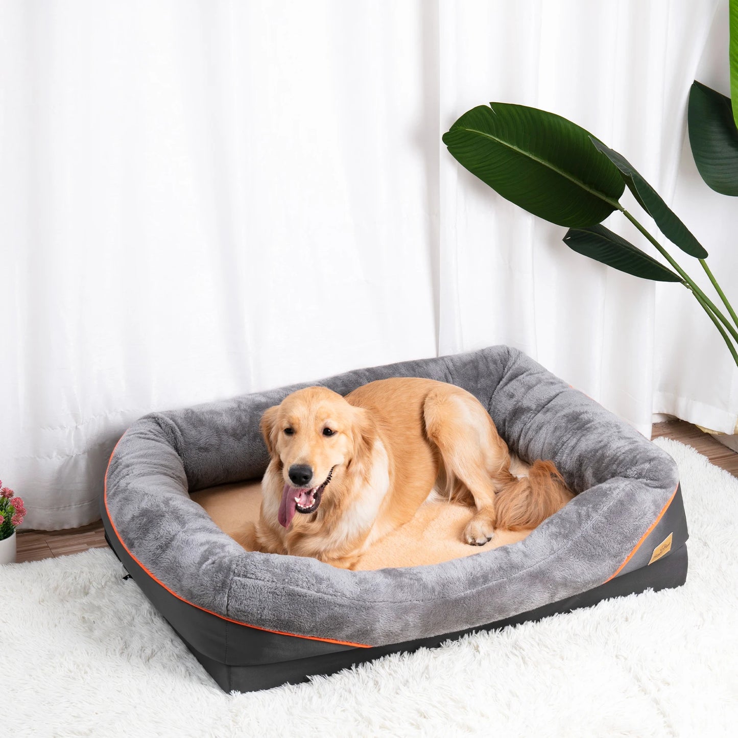 BINGOPAW Anti Allergy Waterproof Dog Bed With Removable Washable Cover