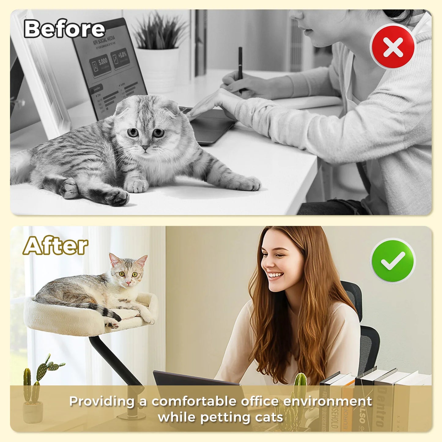 PAWZ Road Cat Desk Bed 360 Degree Rotatable Stand For Indoor Cats