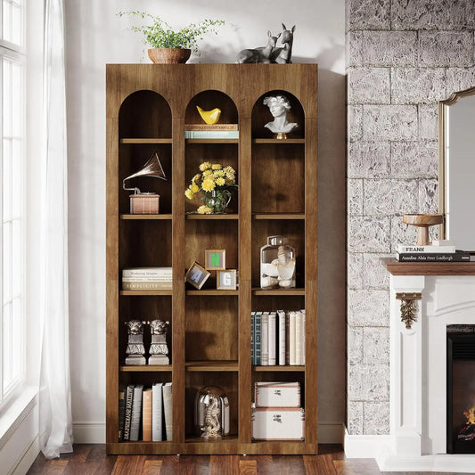 Little Tree 5 Tier Bookshelf Mid Century Modern Open Shelves