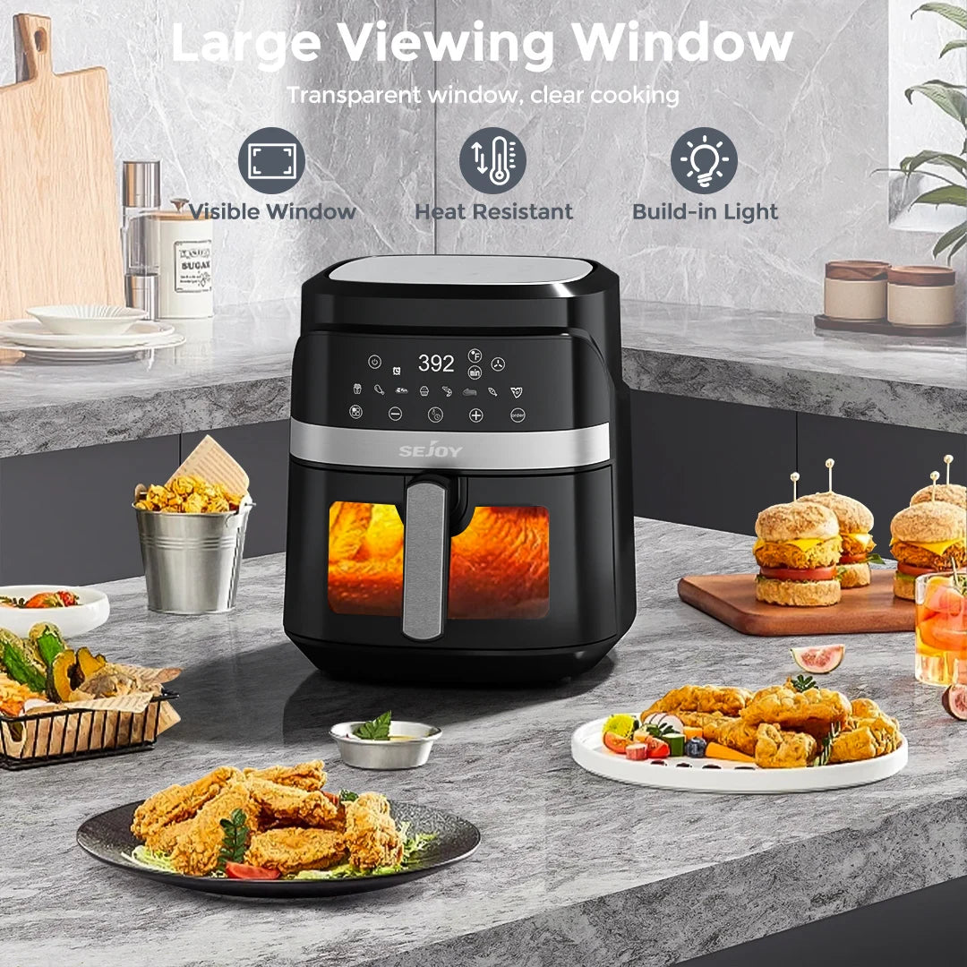 SEJOY Air Fryer Oven 8-in-1 Oilless Cooker Roast Bake Dehydrate Keep Warm