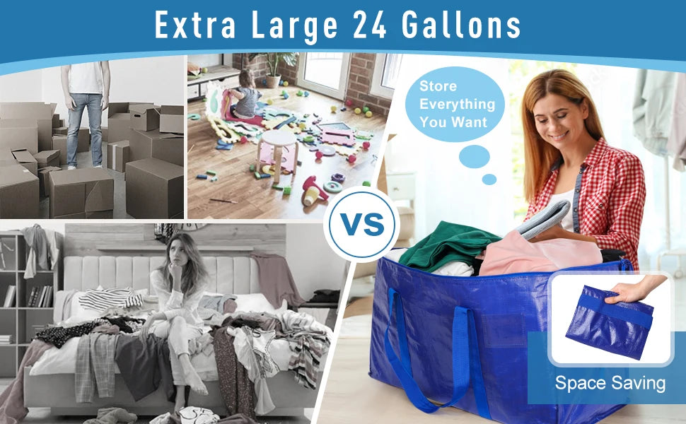 Heavy Duty Moving Bags With Zippers And Carrying Handles