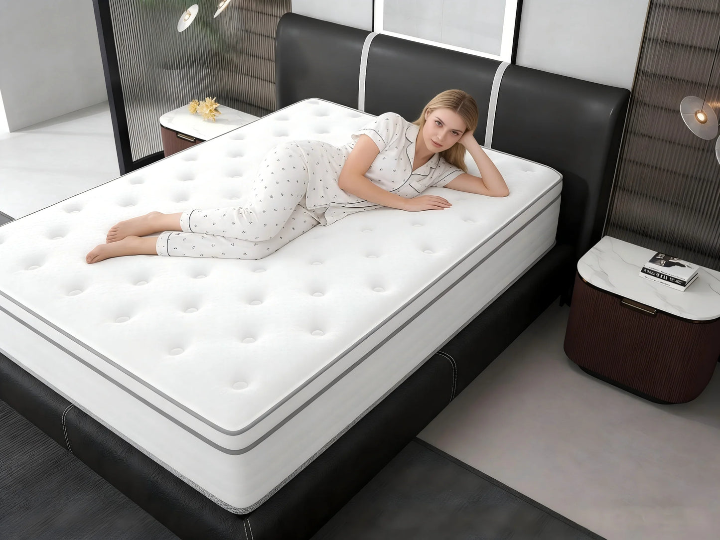 Madevos Hybrid Mattress In A Box With Memory Foam Pocket Springs