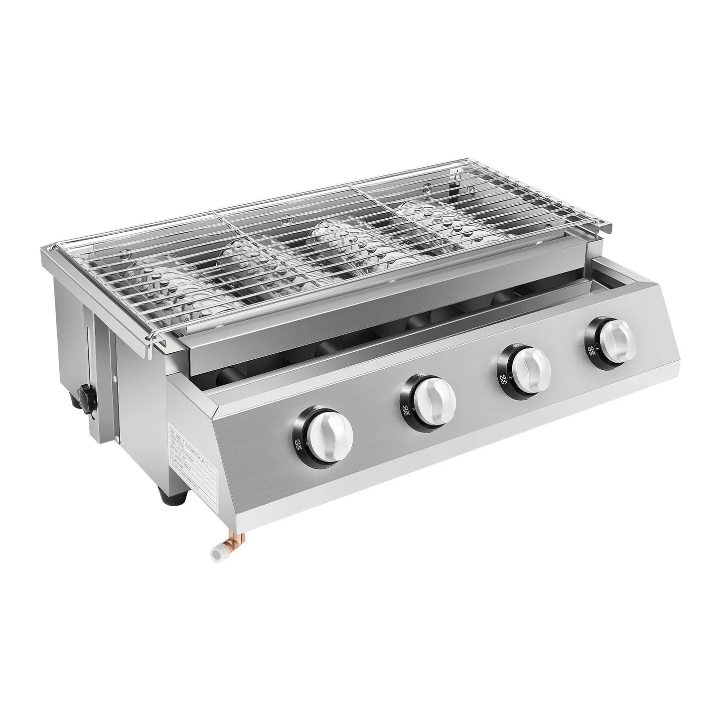 Portable Four Burner Propane Grill Smokeless Removable Outdoor Barbecue
