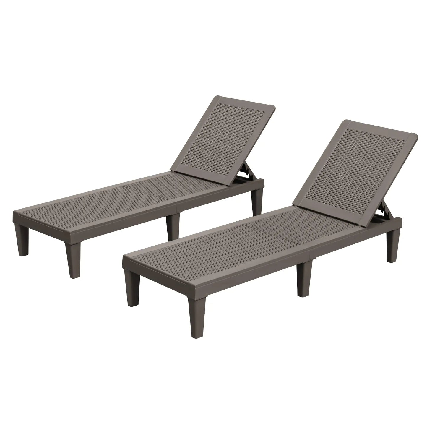 Patio Chaise Lounge Chairs 2 Pack Outdoor Reclining Backrest