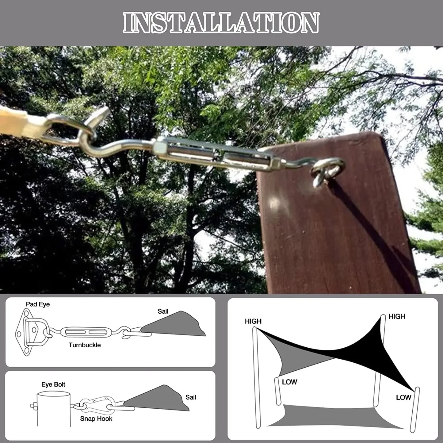 Waterproof Shade Sail For Outdoor Patio And Garden UV Protection