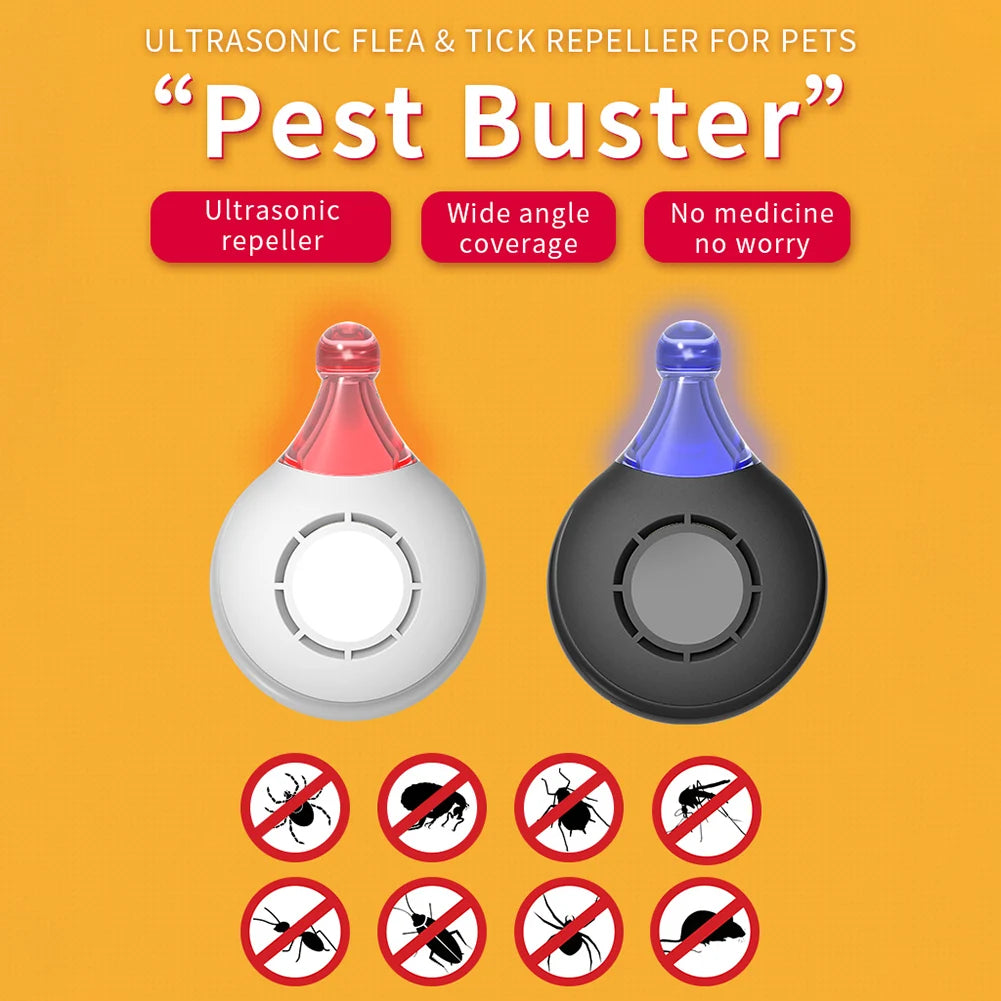Ultrasonic Pest Repeller USB Rechargeable For Cockroaches Spiders Ticks Fleas
