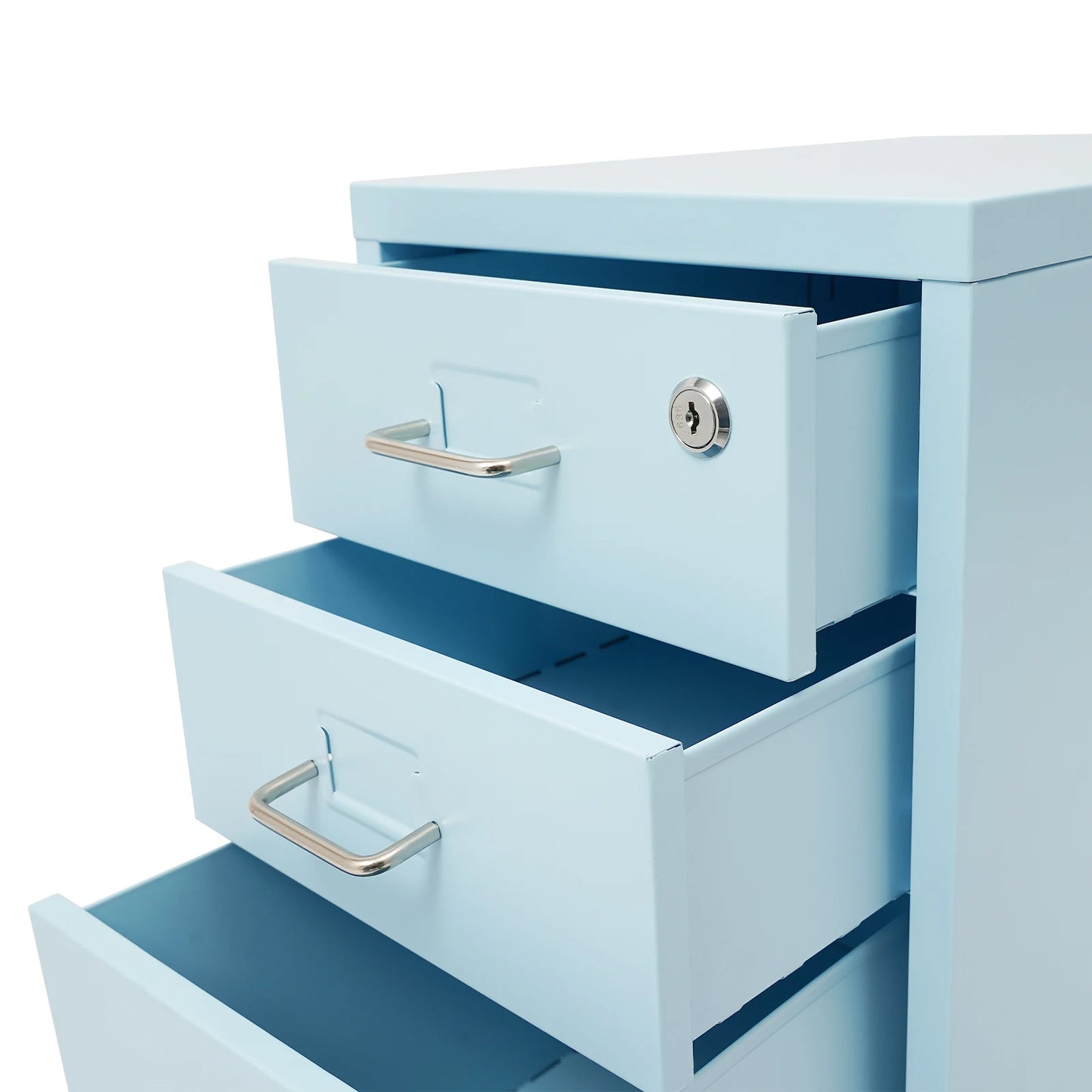Bymaocar 3 Tier Vertical File Cabinet With Lock On Casters