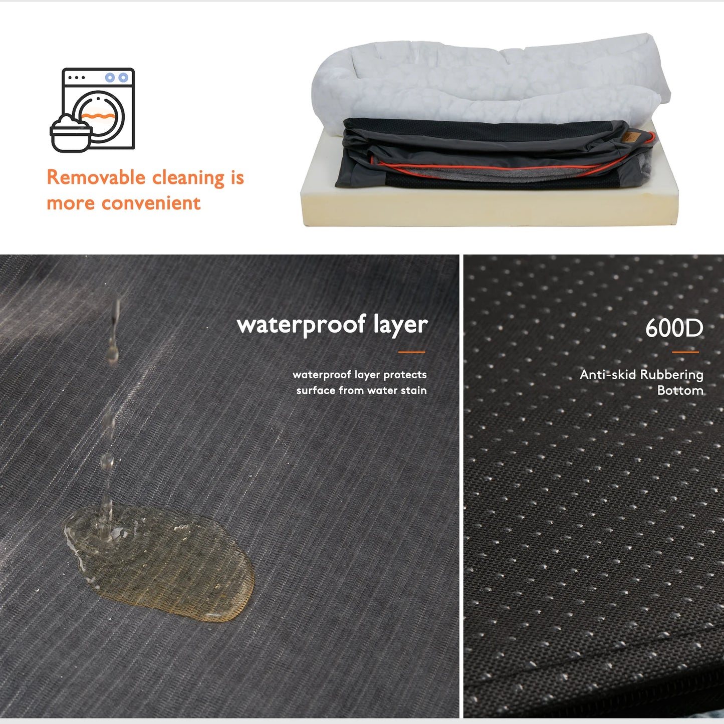 BINGOPAW Anti Allergy Waterproof Dog Bed With Removable Washable Cover