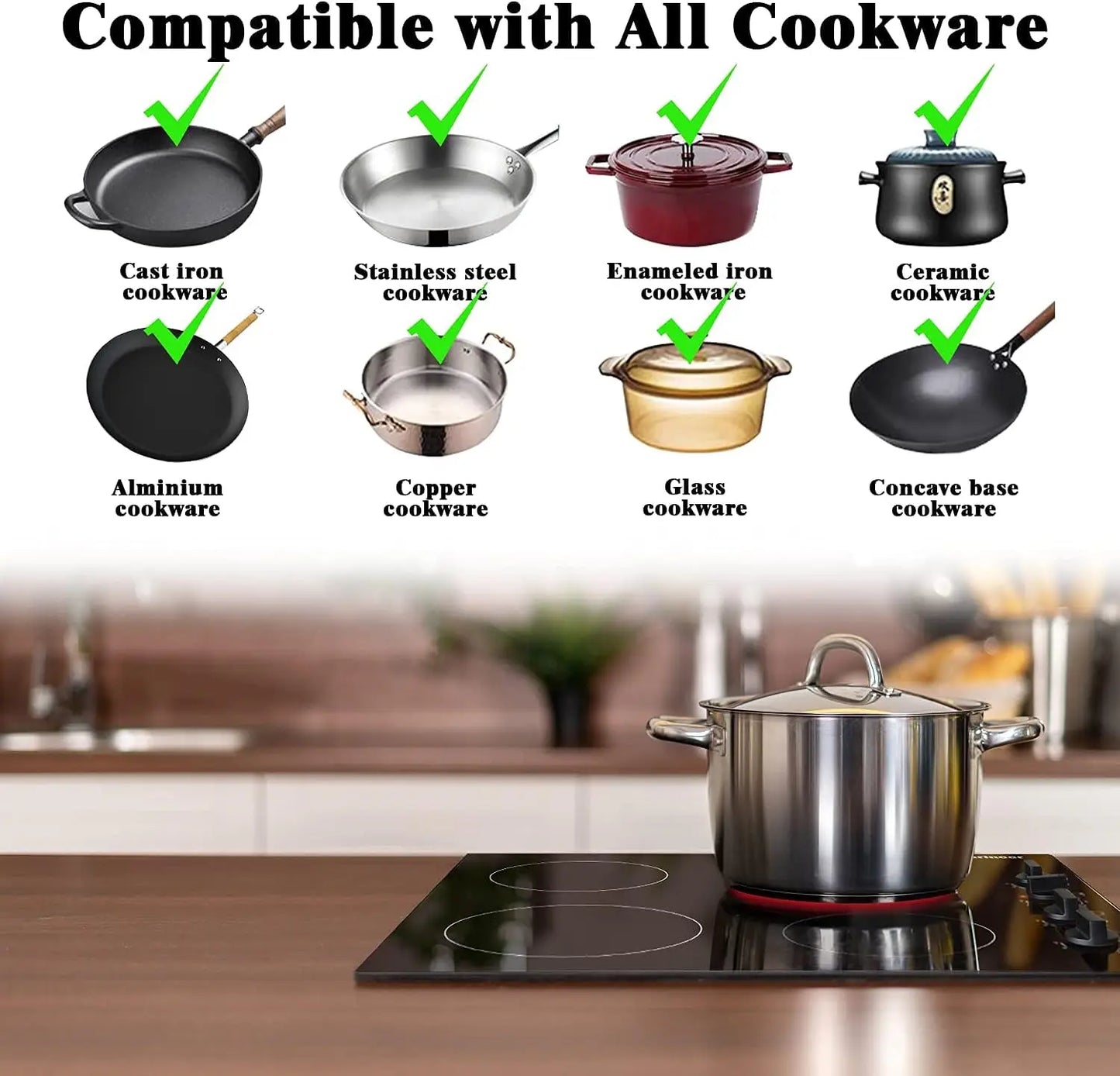 Karinear Four Burner Cooktop With Knob Control And Residual Heat Indicator