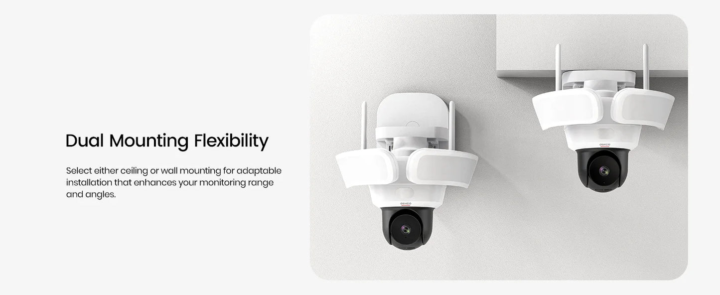 DEKCO 3K UHD WiFi Floodlight Camera With 360 Degree View
