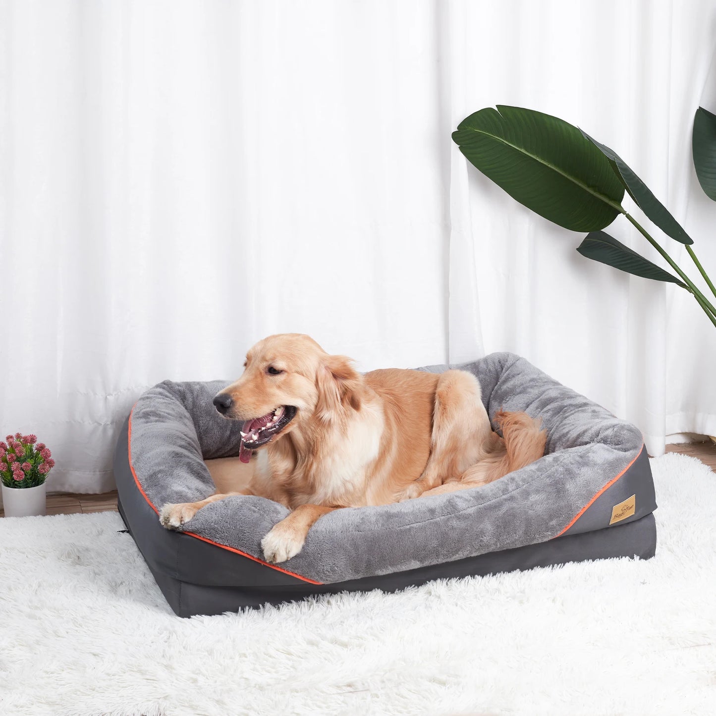 BINGOPAW Anti Allergy Waterproof Dog Bed With Removable Washable Cover