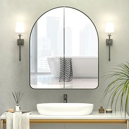 Arched Medicine Cabinet With Mirror For Bathroom Use